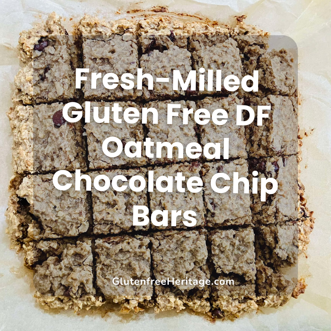 Fresh-Milled Gluten Free DF Oatmeal Chocolate Chip Bars